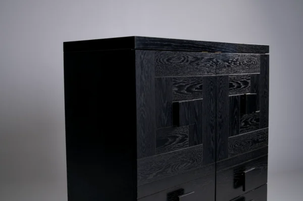 Studio Menzel - Black Brutalist Bar Cabinet