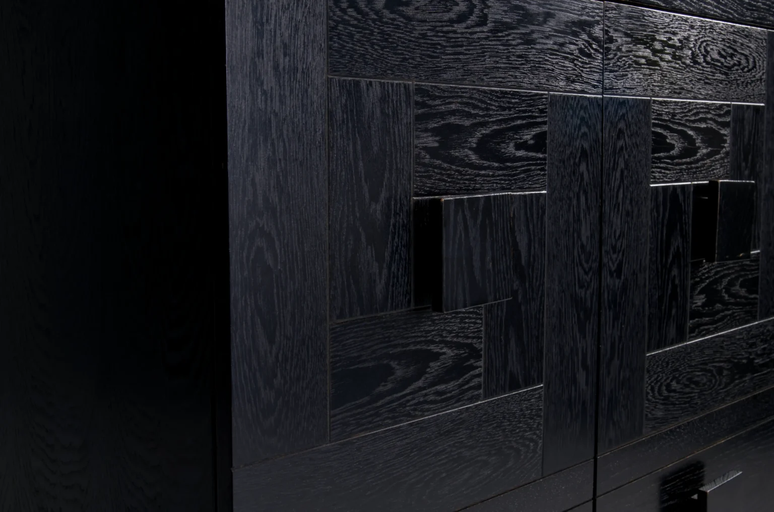 Studio Menzel - Black Brutalist Bar Cabinet Details