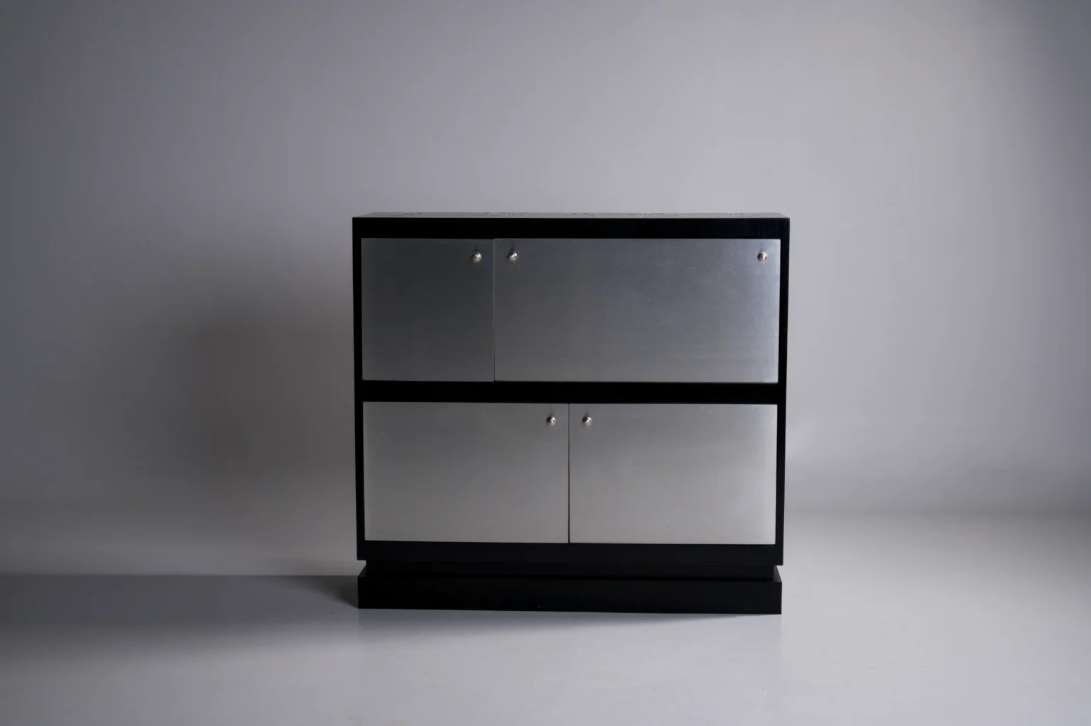 Studio Menzel - De Coene Aluminium Black Brutalist Bar Cabinet Belgium