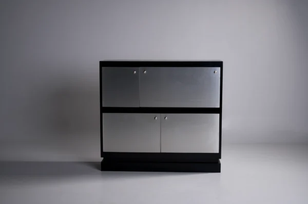 Studio Menzel - De Coene Aluminium Black Brutalist Bar Cabinet Belgium