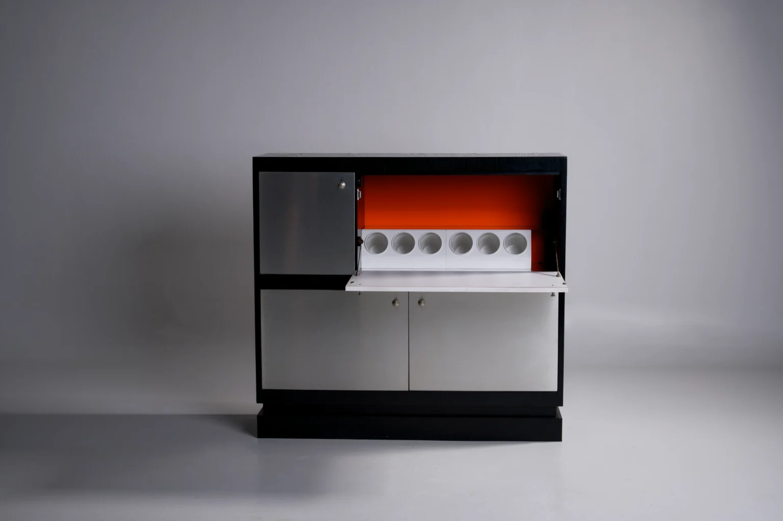 Studio Menzel - De Coene Aluminium Black Brutalist Bar Cabinet Belgium