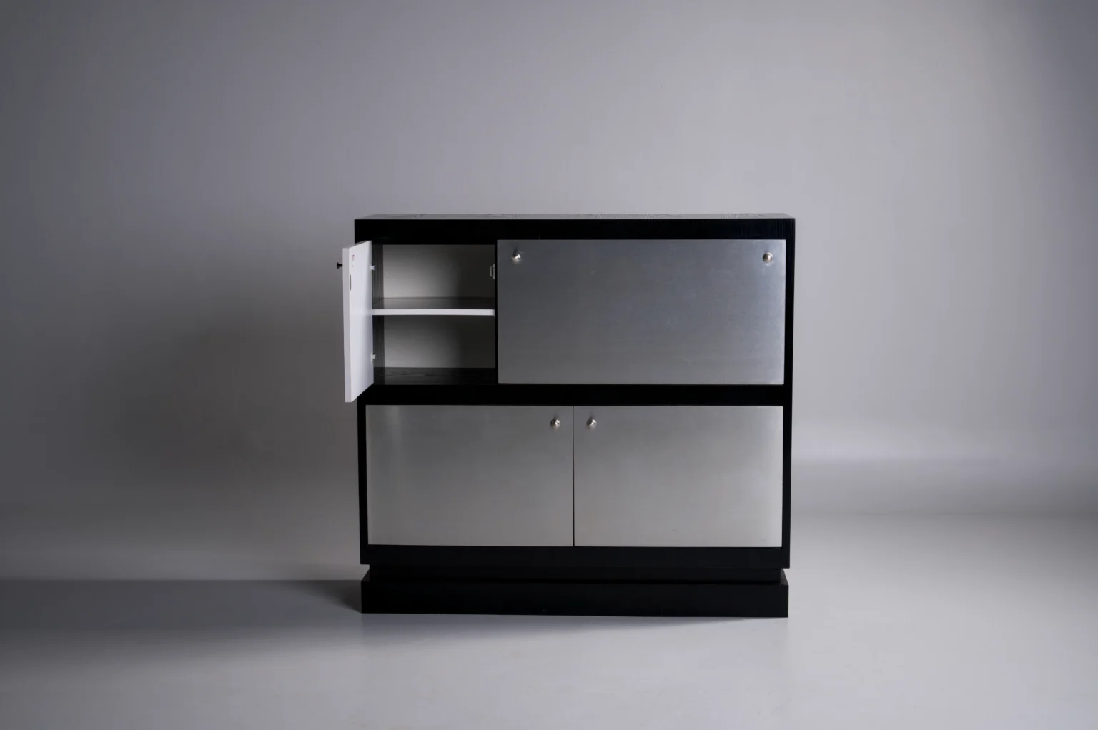 Studio Menzel - De Coene Aluminium Black Brutalist Bar Cabinet Belgium 2