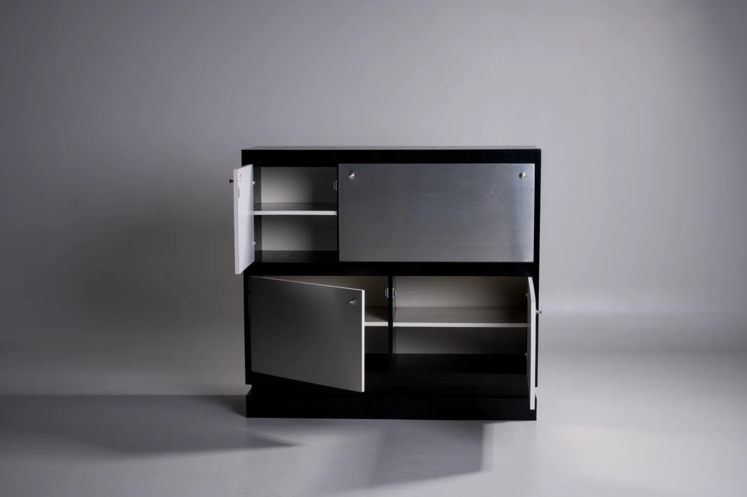 Studio Menzel - De Coene Aluminium Black Brutalist Bar Cabinet Belgium