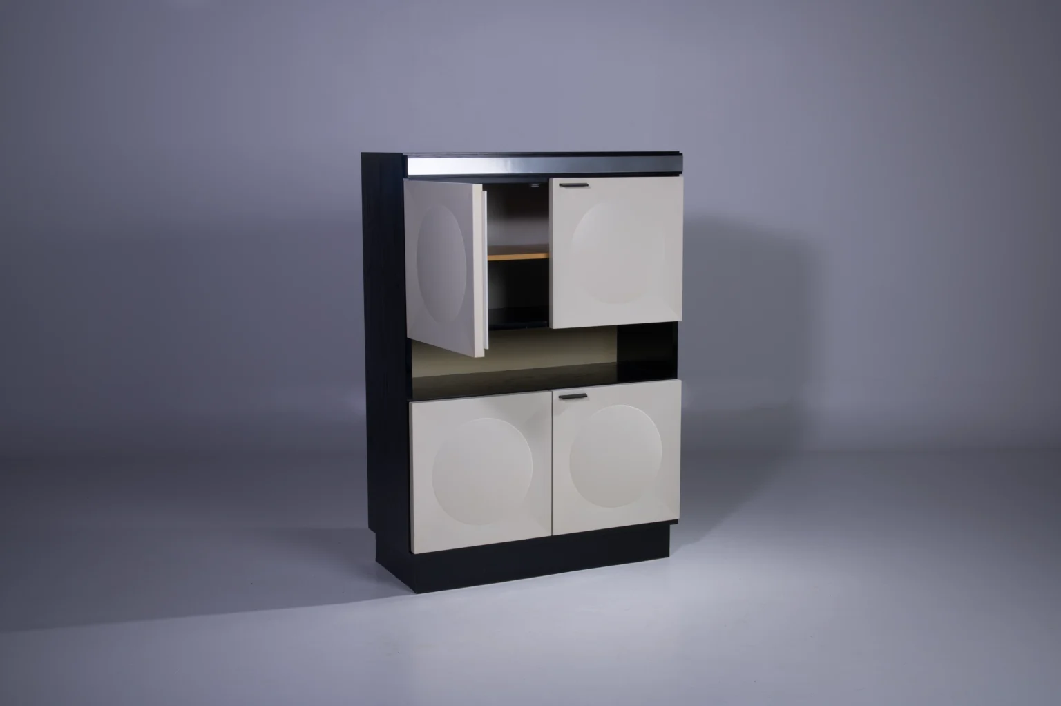 Brutalist Bar Cabinet Black White