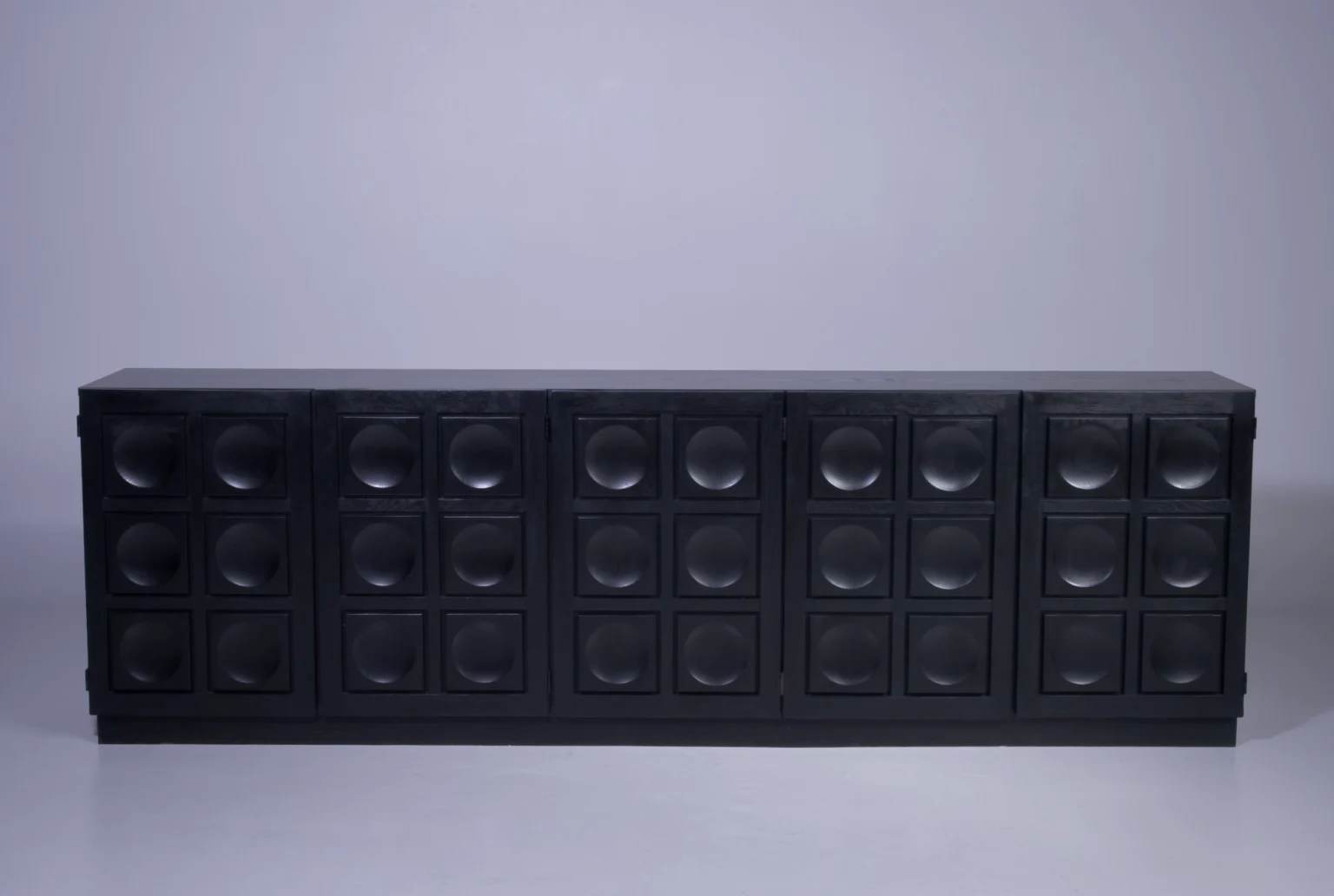Brutalist Sideboard Circles Black Belgium