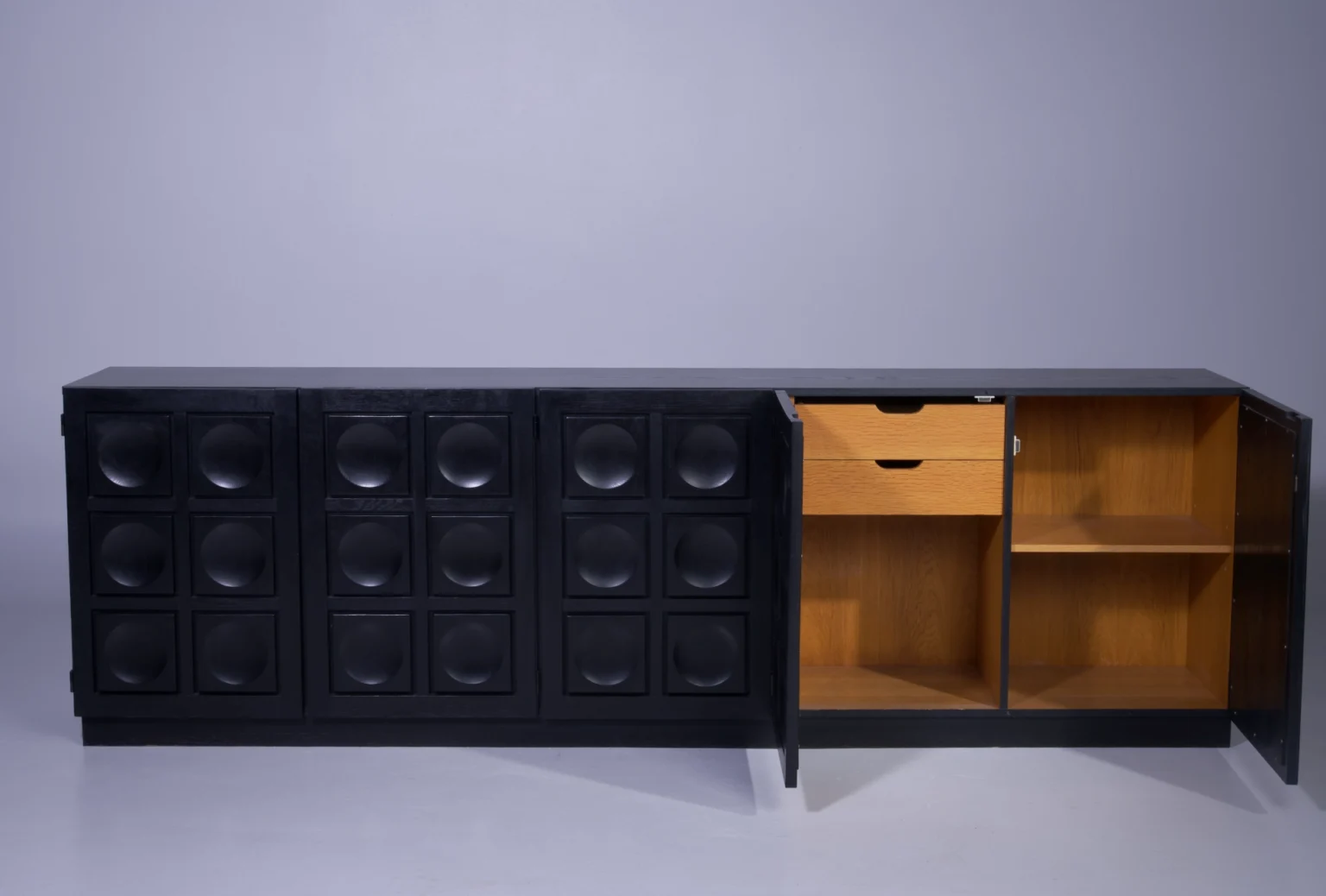 Brutalist Sideboard Circles Black Belgium