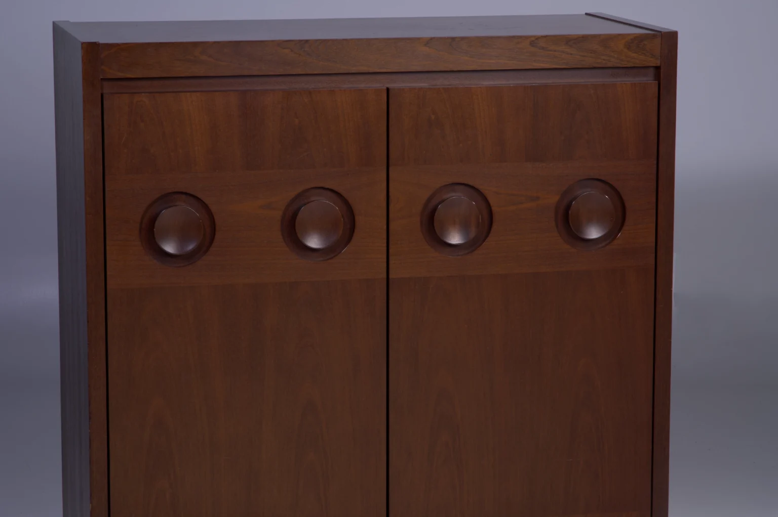 Mahogany Brutalist Bar Cabinet