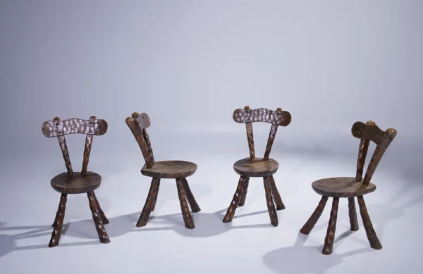 Brutalist Hand Sculptured Chairs
