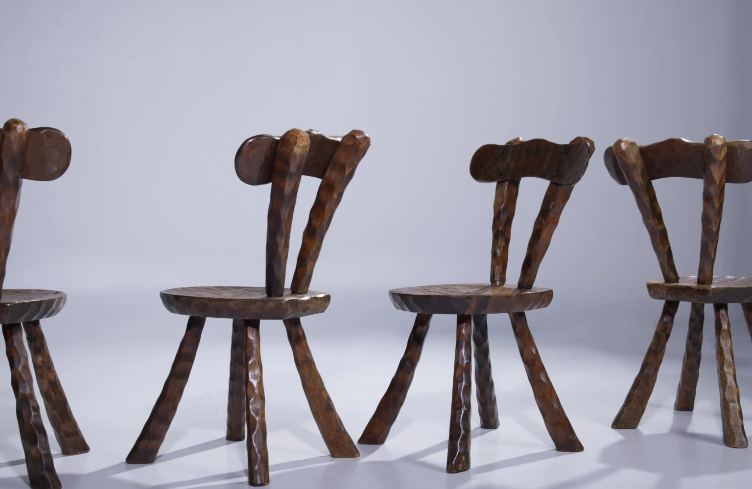 Brutalist Hand Sculptured Chairs