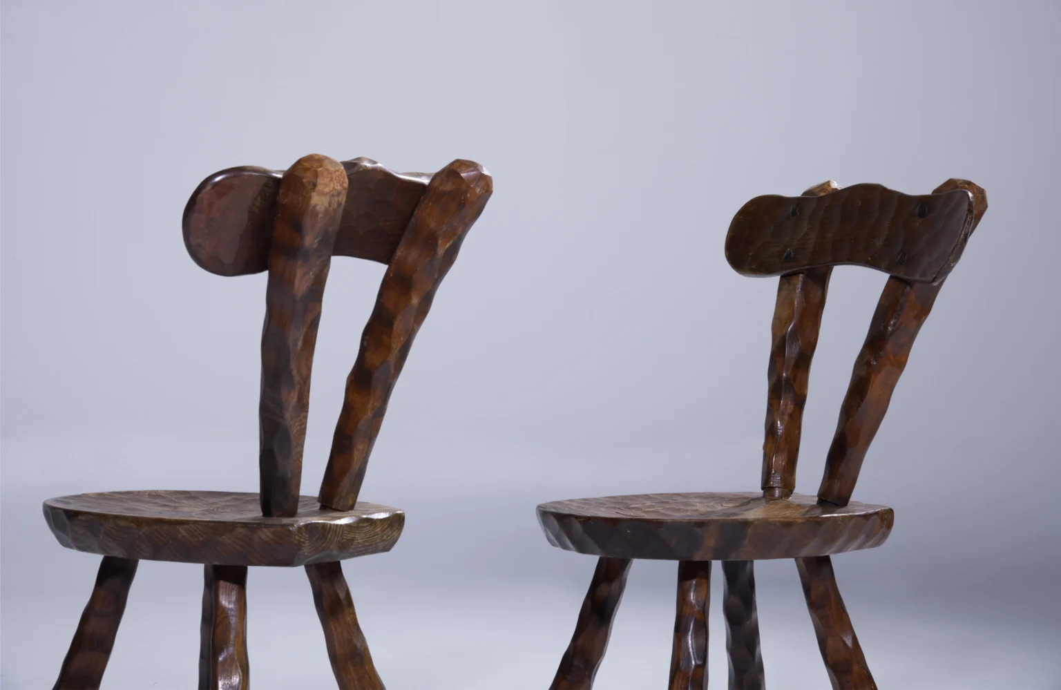 Brutalist Hand Sculptured Chairs