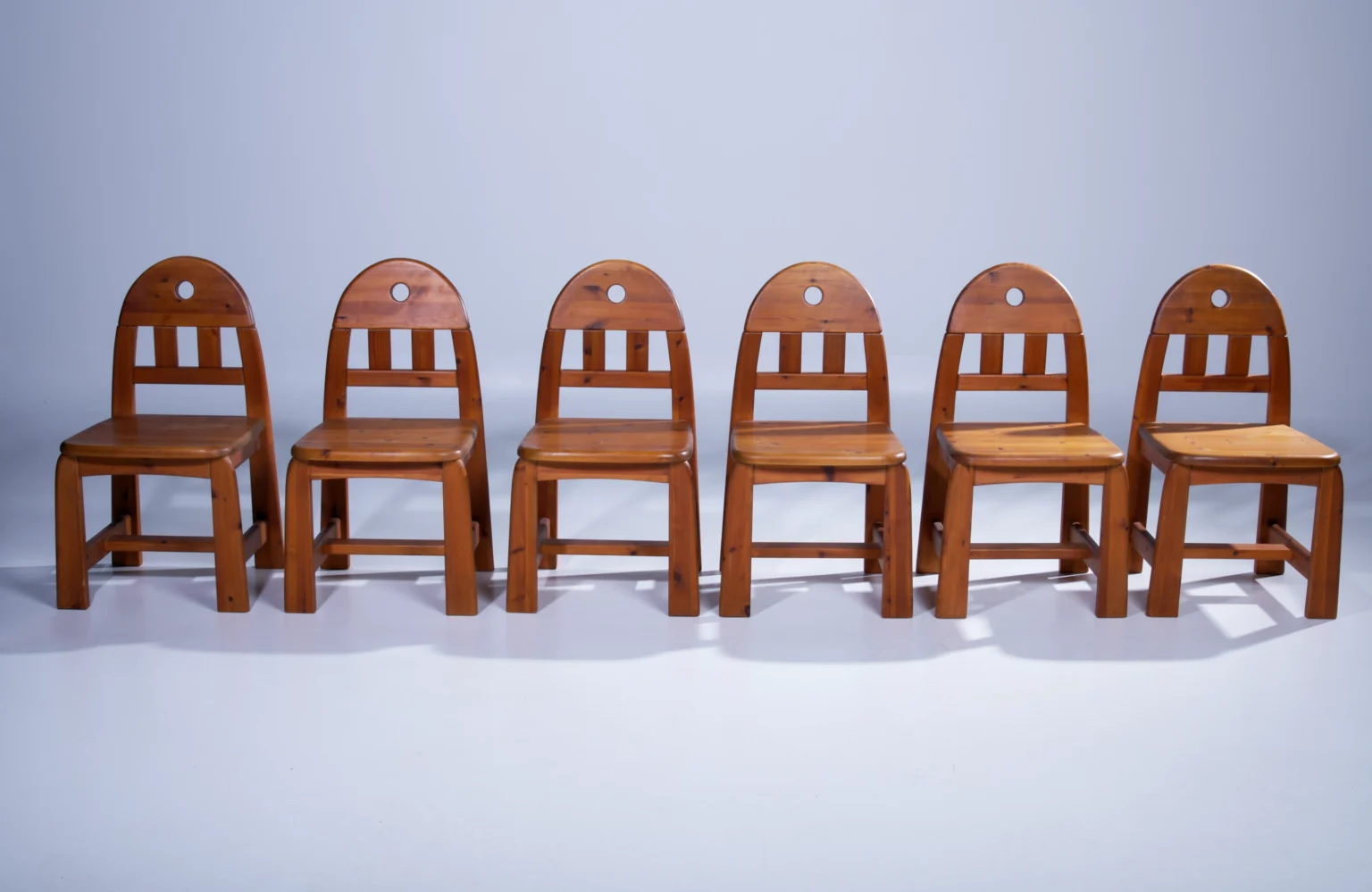 Brutalist Pine Dining Chairs