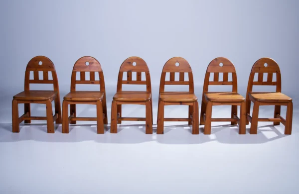 Brutalist Pine Dining Chairs
