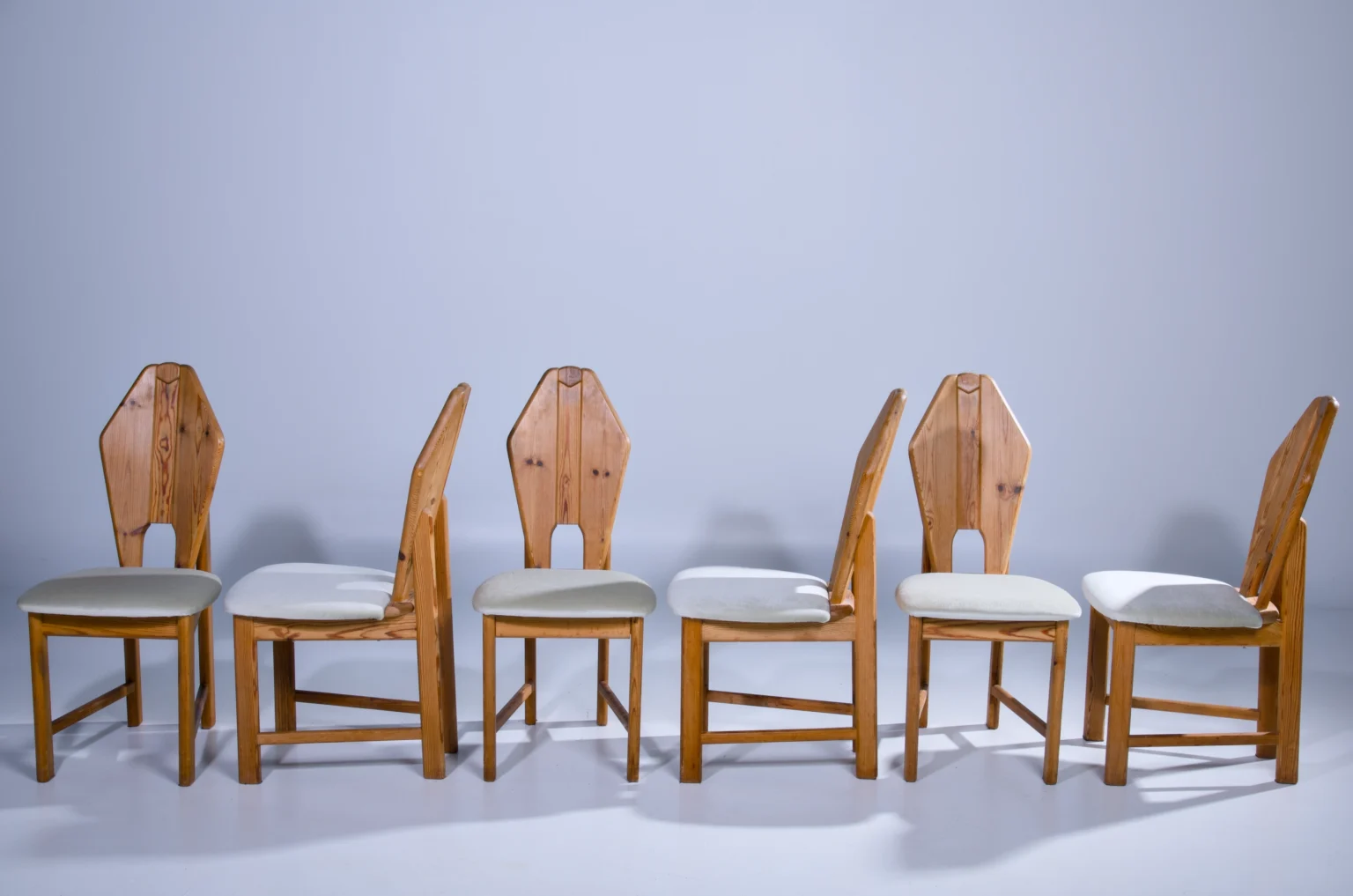 Brutalist Pine Dining Chairs