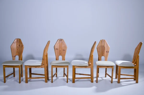 Brutalist Pine Dining Chairs