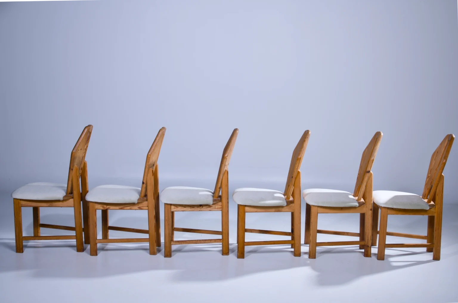 Brutalist Pine Dining Chairs