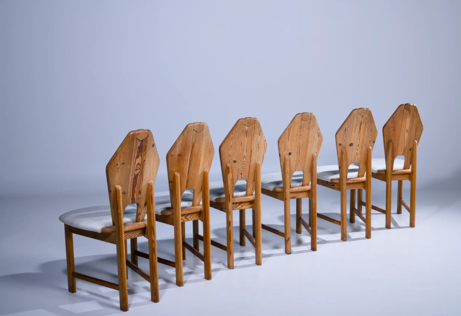 Brutalist Pine Dining Chairs