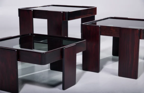 Set of 3 Nesting Tables by Gianfranco Frattini for Cassina, 1970s