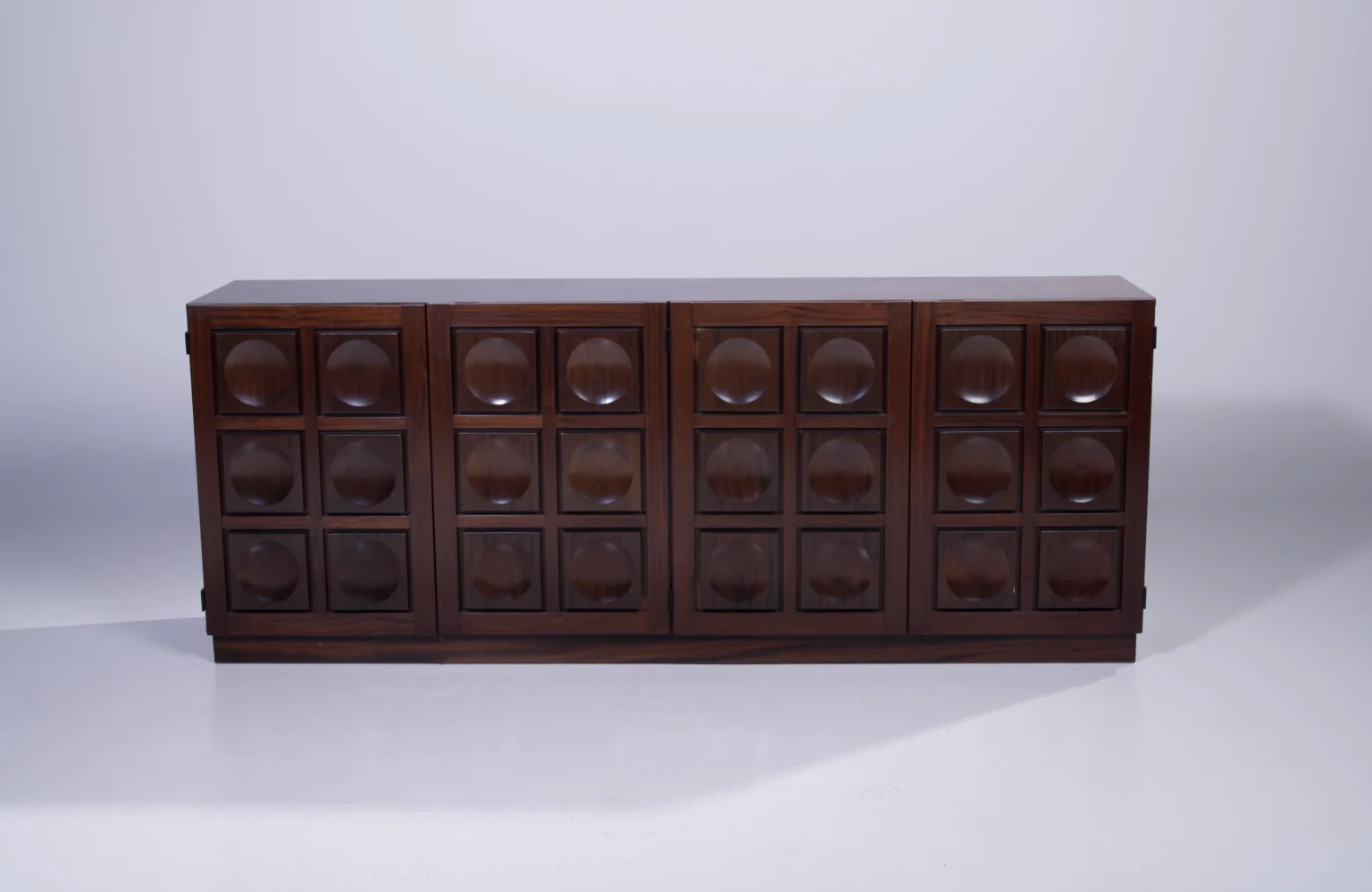 Belgian Brutalist Sideboard In Stained Mahogany