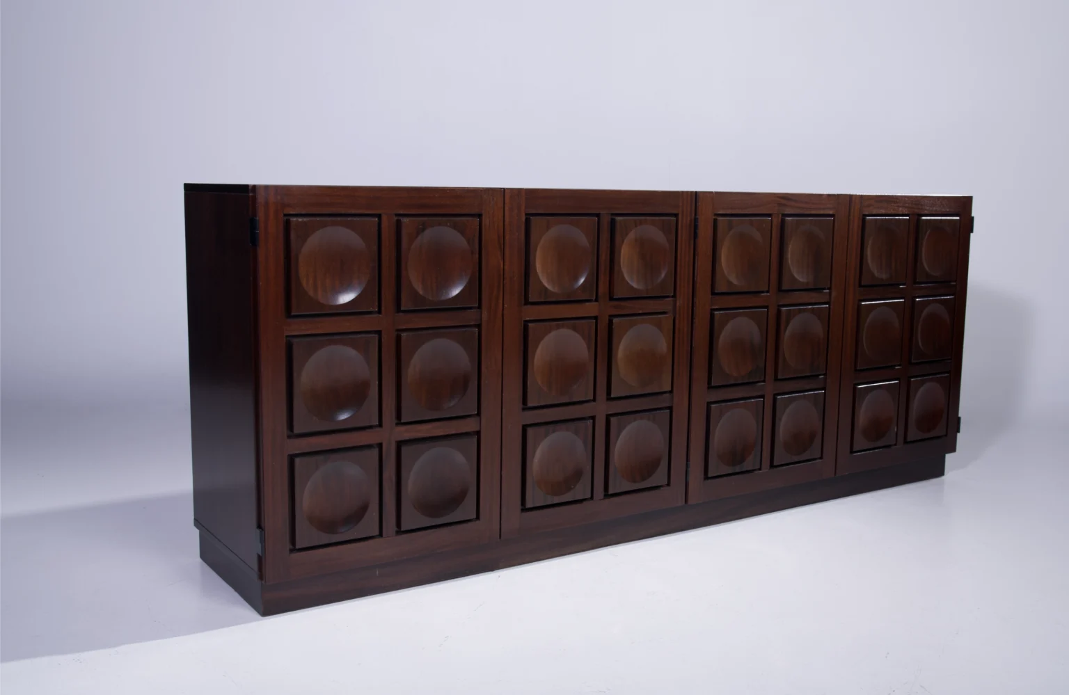 Belgian Brutalist Sideboard In Stained Mahogany