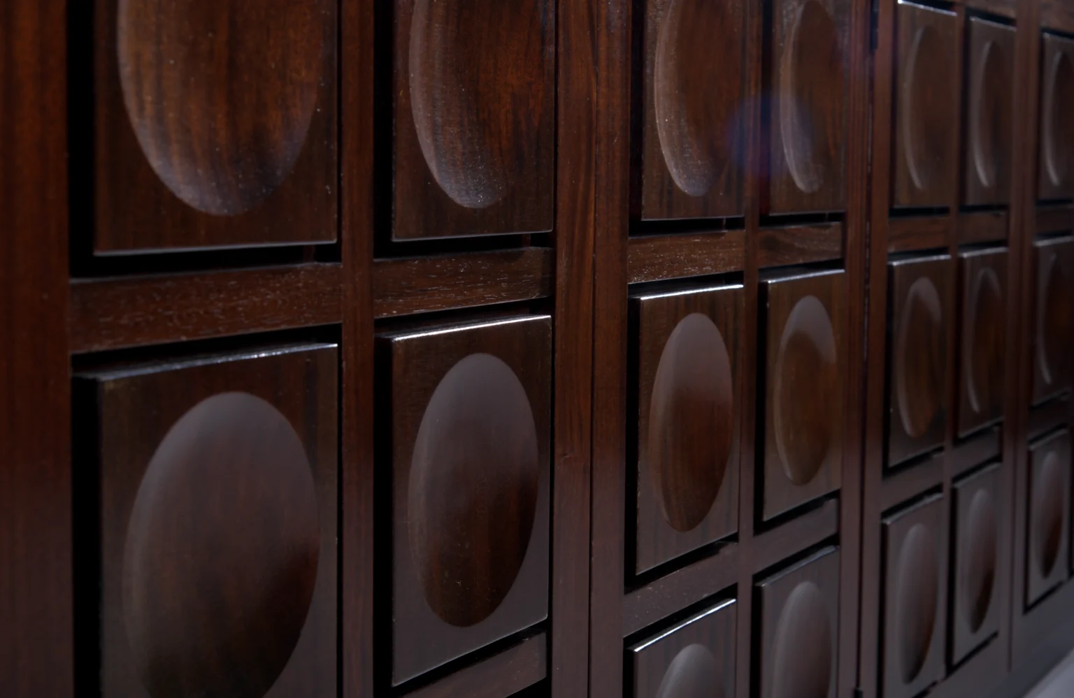 Belgian Brutalist Sideboard In Stained Mahogany