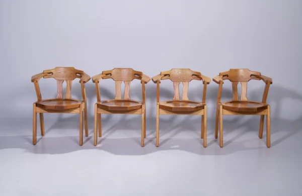 Brutalist Oak Dining Chairs