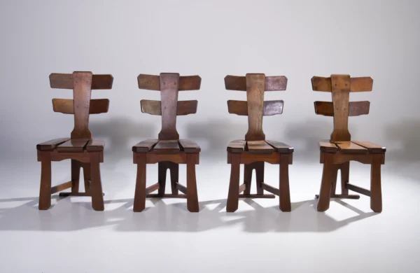 Set of 4 Brutalist Dining Chairs