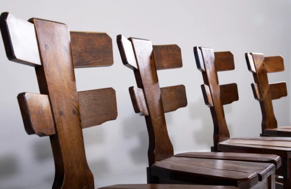 Set of 4 Brutalist Dining Chairs