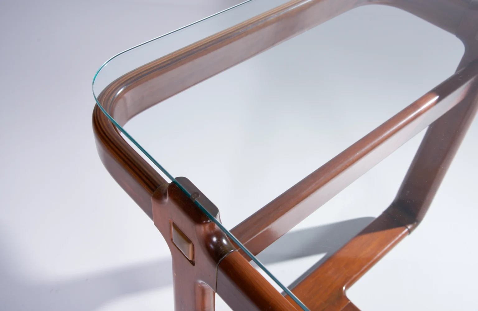 Italian Desk / Dining Table Glass Wood