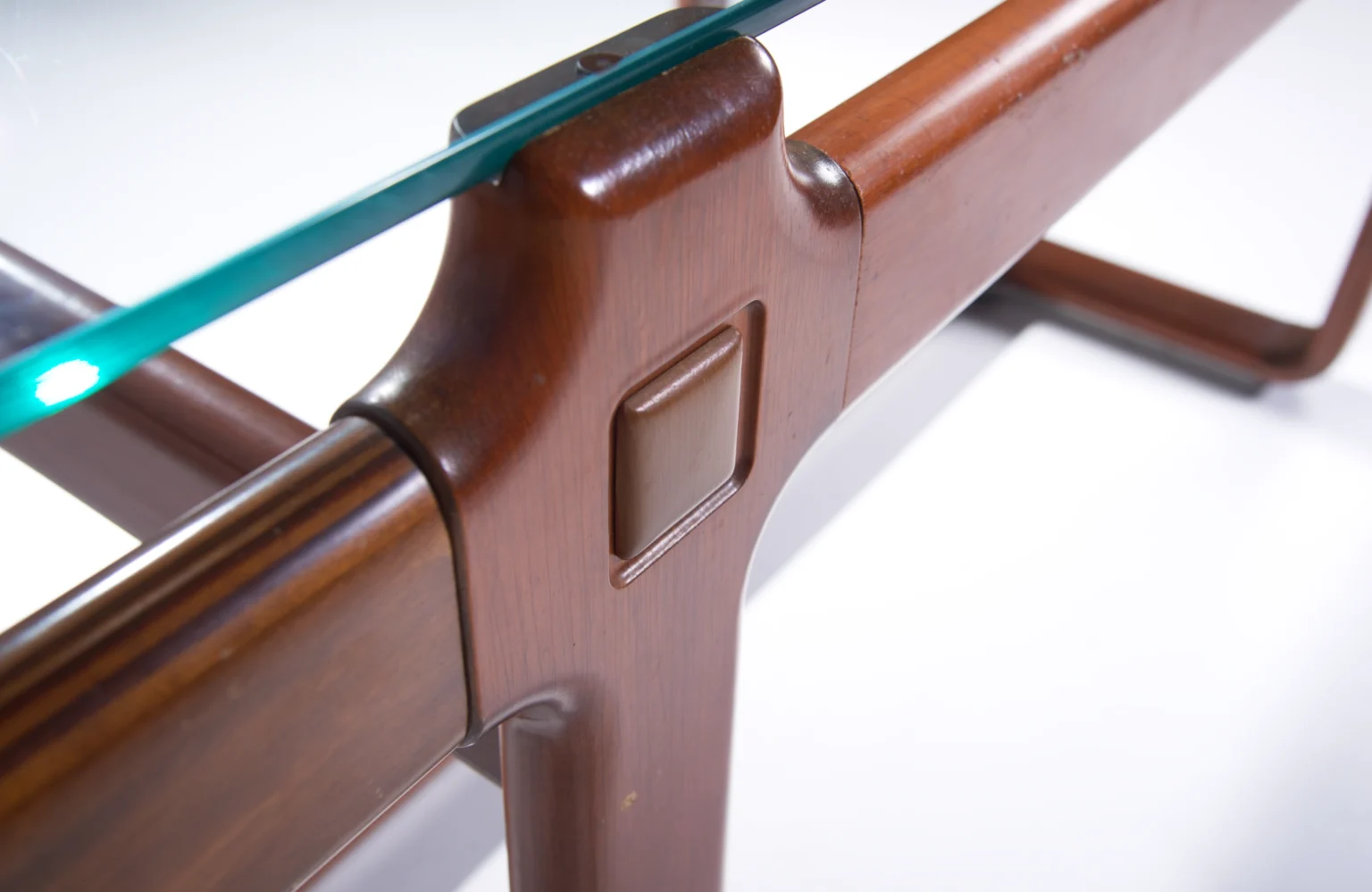 Italian Desk / Dining Table Glass Wood