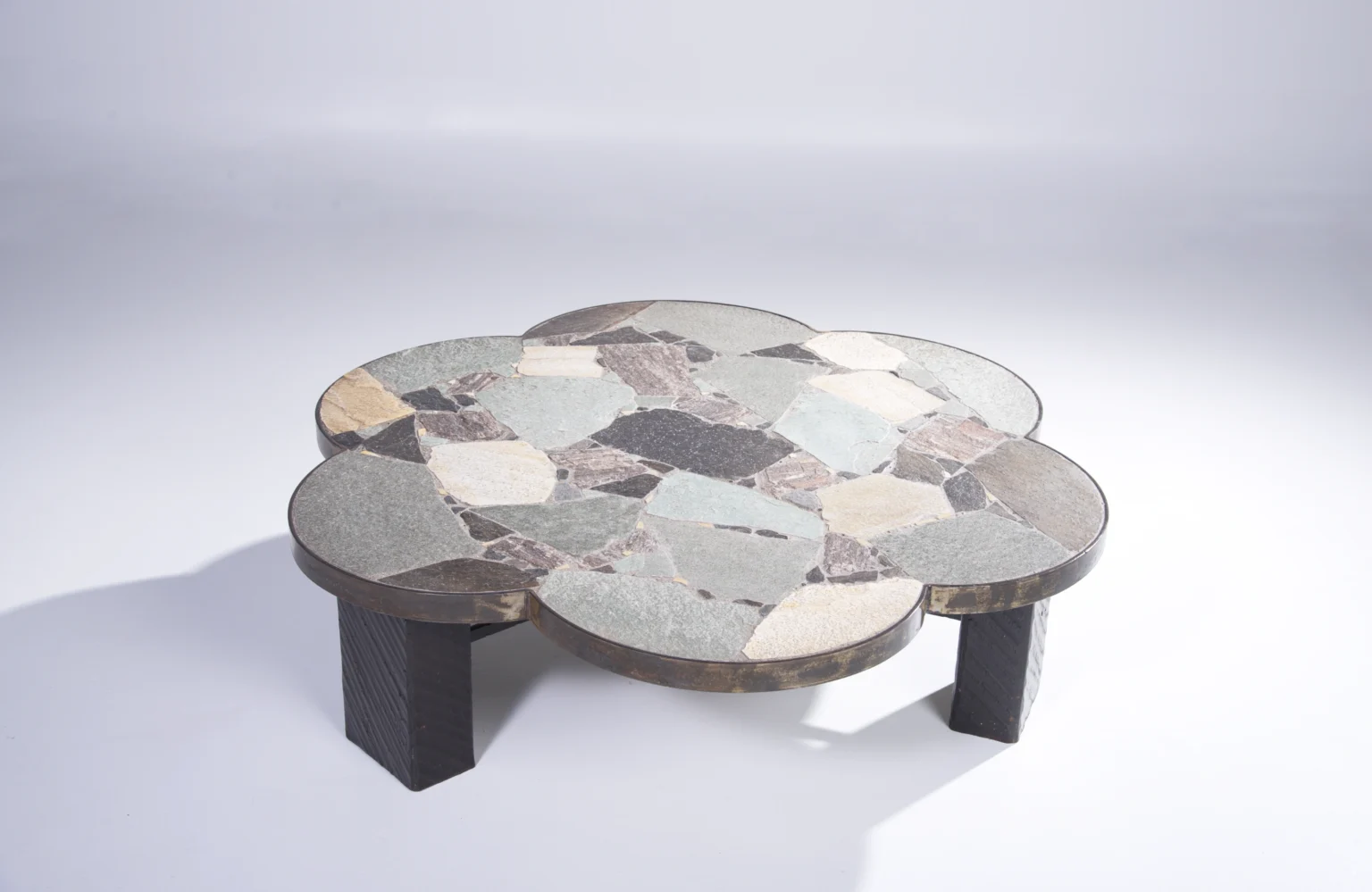 Slate stone coffee table