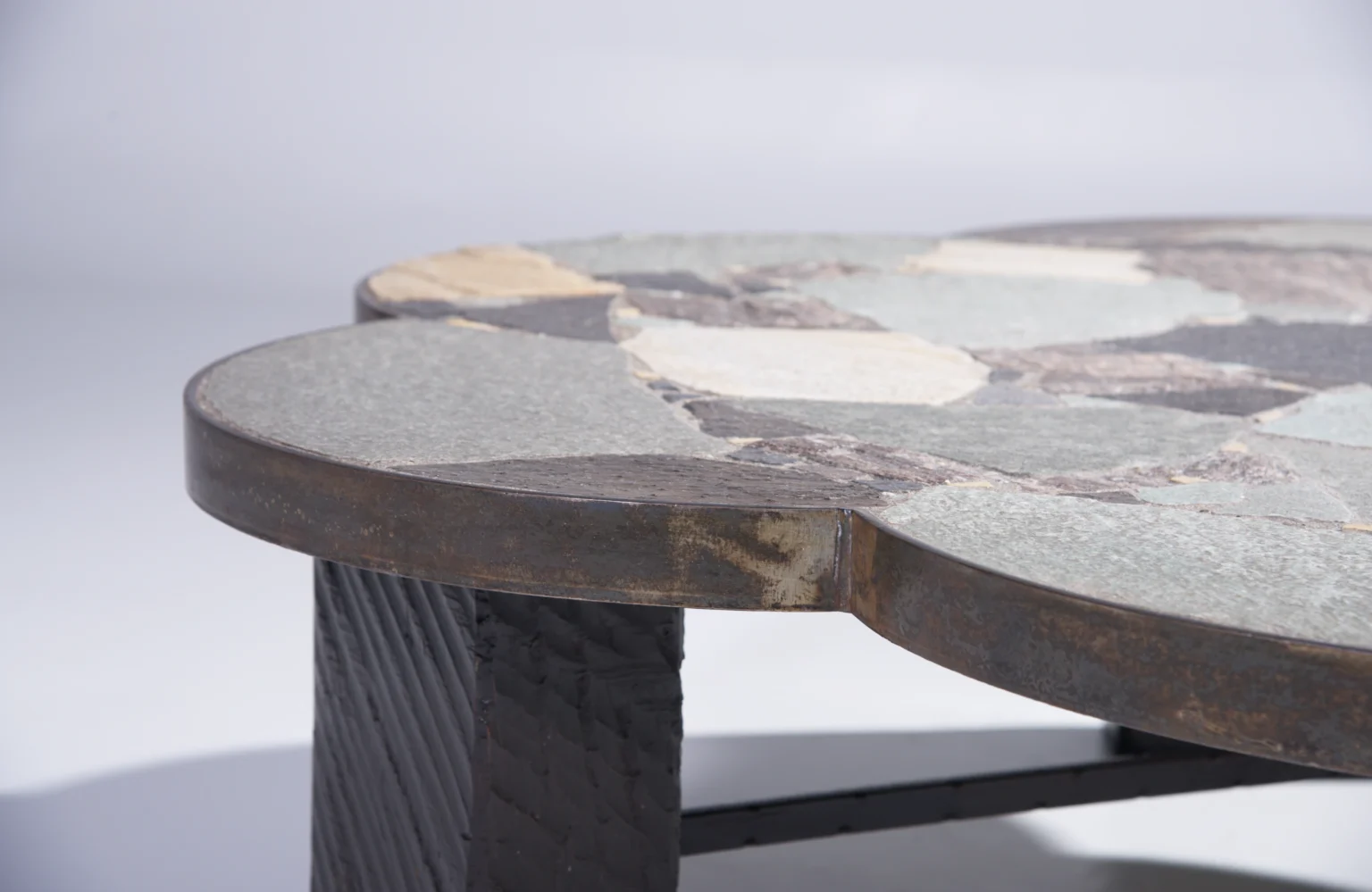 Slate stone coffee table