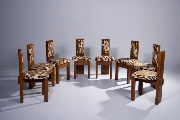 Massive Oak Brutalist Dining Chairs