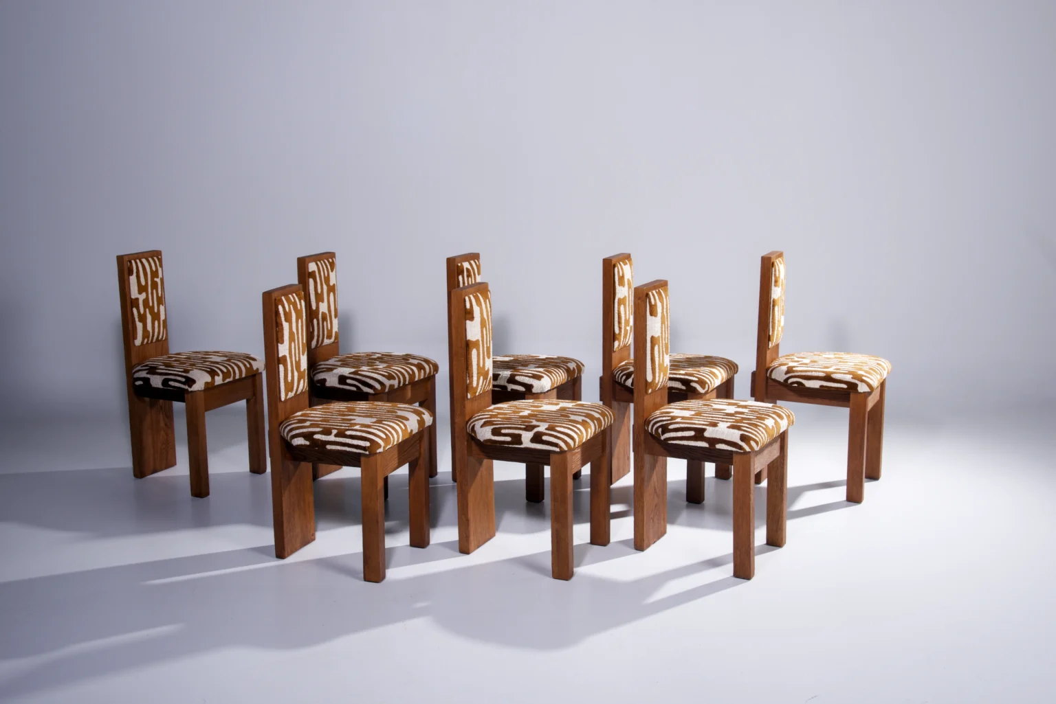 Massive Oak Brutalist Dining Chairs