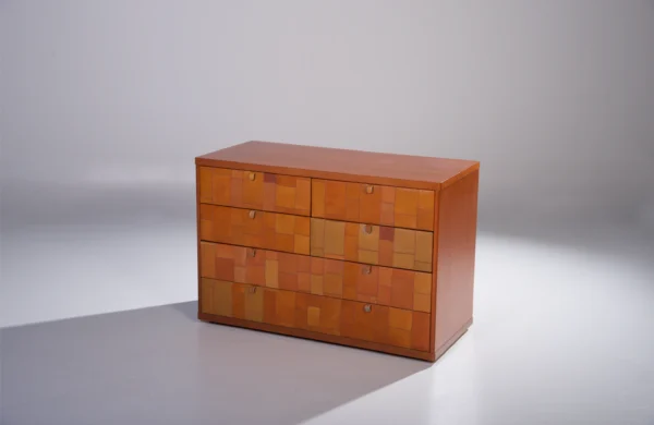 Tito Agnoli for Caleido/Poltrona Frau Chest of drawers in pathwork leater