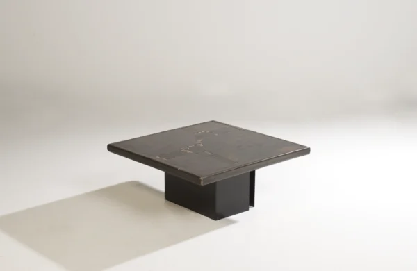 Paul Kingma Coffee Table with Stone, Slate and Brass